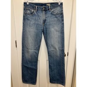 Polo Ralph Lauren Classic Fit Jeans Distressed Denim Blue Wash 33x32